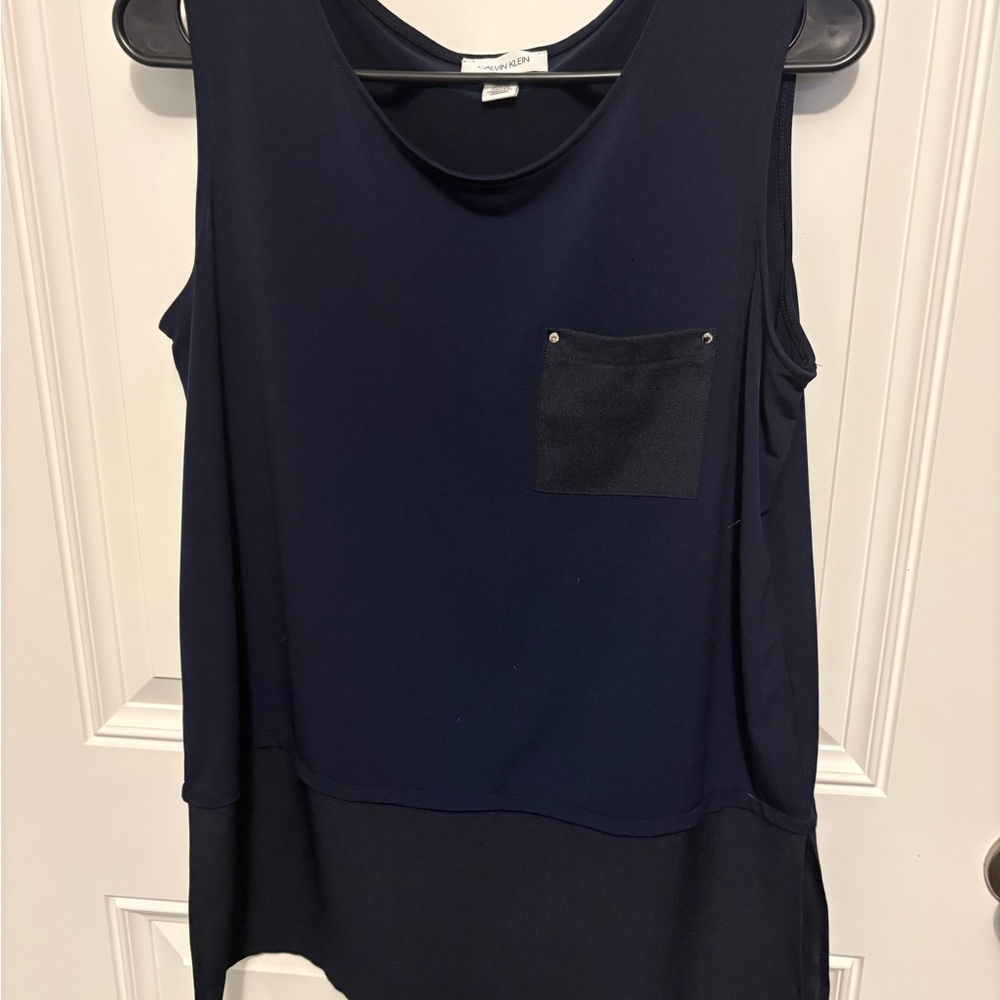 Calvin Klein Dark Blue Tank Top with Pocket